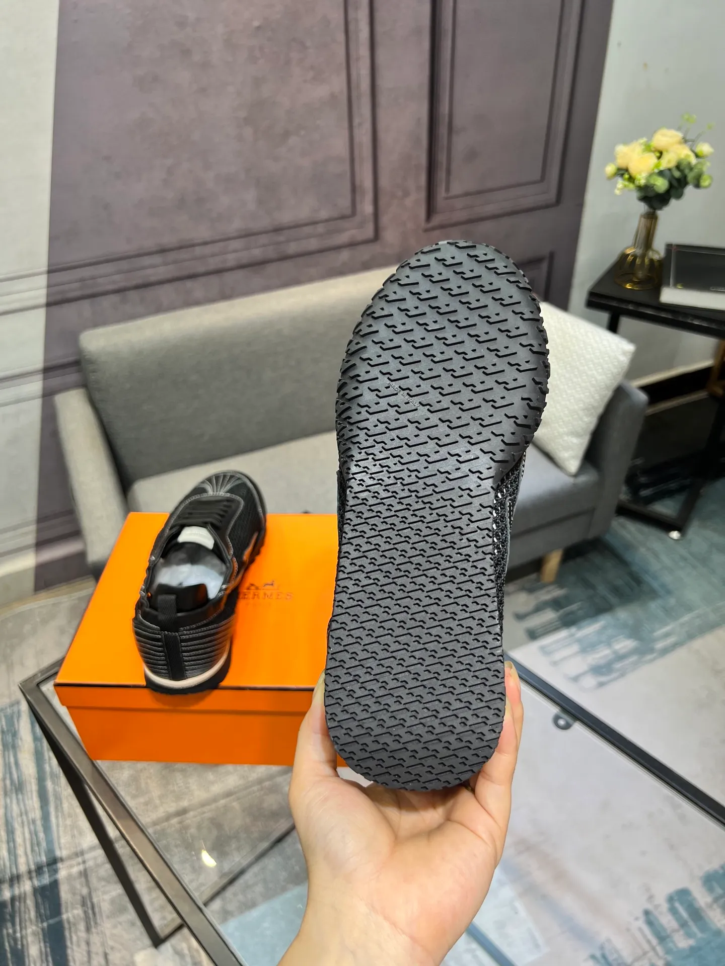 Men's shoes 💰700 [HERMES] Hermès - High-end quality original order 🔍🔍 - Upper: 🔝 cowhide suede splicing design - Inner lining: imported mixed sheepskin - Outsole: TPR foam · Rubber: two-color combined molding outsole - Super high quality control · Fine workmanship: highlighted (high-end, luxury, grade) -Size: 38-44 (45, 46, can be customized)